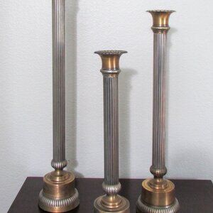 Vintage The Bombay Company Large Candle Holder Set of 3 Antique